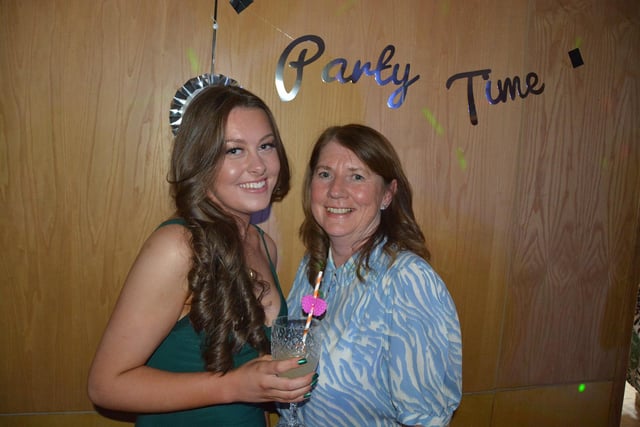 Year 14 student Chloe Ramsey with prom organiser Karen Drummond.