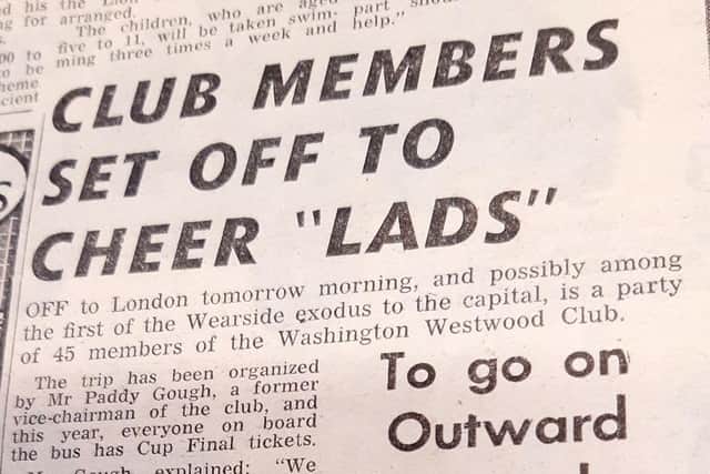 The Washington Westwood Club was on its way to Wembley in 1973.
