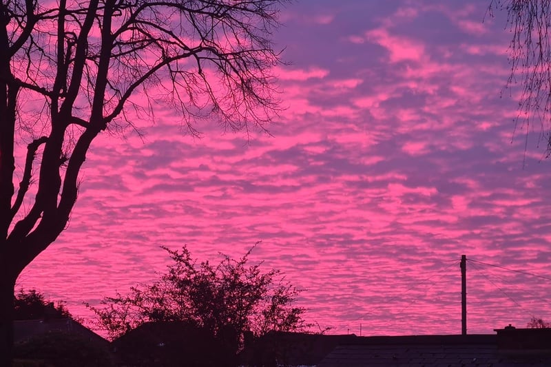 Lucy Poole pictured this beautiful, pink, glowing sky on Friday morning (February 12).