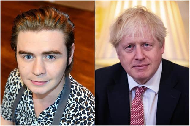 Left: Ryan Riley has been thanked by Prime Minister Boris Johnson (right) for helping renew his interest in diet and cookery