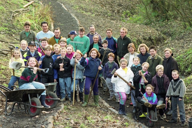 More than 100 children, aged six to 10, joined adult volunteers from the Princes' Trust in sprucing up Ryhope Dene in 1992.
