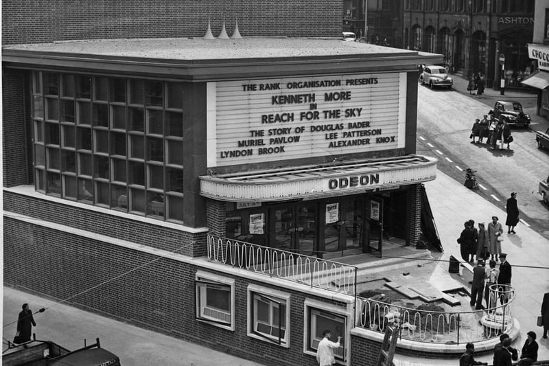 Sheffield Odeon Cinema on Flat Street, seen here when it opened in July 1956, took years to be completed as the war interrupted its construction. In 1971 it became a Top Rank bingo hall and is now a Mecca Bingo venue.