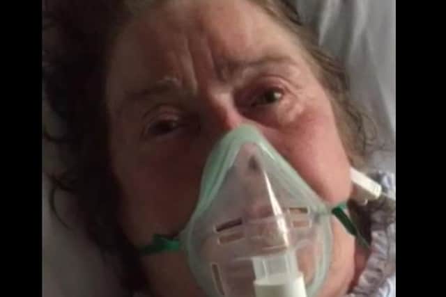 A still from a video taken by Michelle Ritchie as her mother was treated in hospital.
