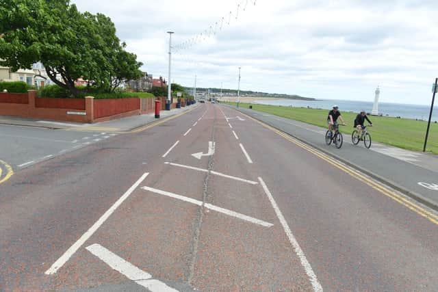 The hatched markings to offer drivers protected right turns off the southbound carriageway would go as part of the scheme, allowing the cycle path to be put in place along side the coastal side of the road.