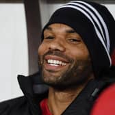 SUNDERLAND, ENGLAND - JANUARY 31: Joleon Lescott of Sunderland is seen on the bench prior to the Premier League match between Sunderland and Tottenham Hotspur at Stadium of Light on January 31, 2017 in Sunderland, England.  (Photo by Laurence Griffiths/Getty Images)