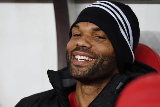 SUNDERLAND, ENGLAND - JANUARY 31: Joleon Lescott of Sunderland is seen on the bench prior to the Premier League match between Sunderland and Tottenham Hotspur at Stadium of Light on January 31, 2017 in Sunderland, England.  (Photo by Laurence Griffiths/Getty Images)