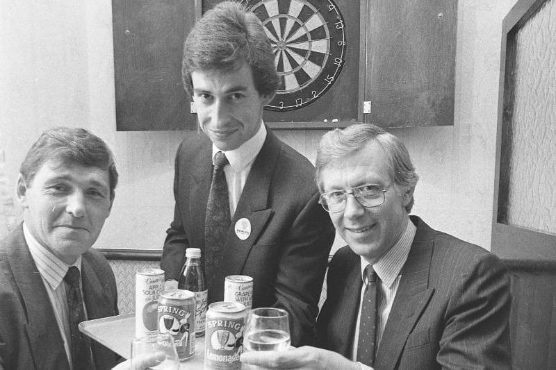 Sobers Dry Club in Norfolk Street was one of the first NHS alcohol free bars in the country. Here it is in 1991 with Andrew Gibson, chief executive of Sunderland Health Authority, left, and Peter Jenning, marketing manager of Vaux breweries, right, being served by Mark Colley project manager for Sobers.