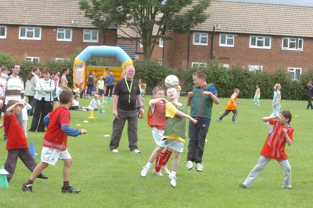 Pupils at Bishop Harland C of E School, were taking part in a World Cup themed sports day in 2007 but do you recognise the people in the picture?