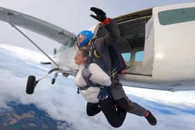Donna Henderson takes part in a charity skydive as the family raises funds for Sunderland Royal Hospital.