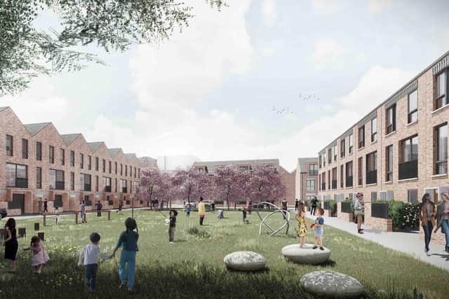 An artist's impression of how the housing development could look once it is complete.