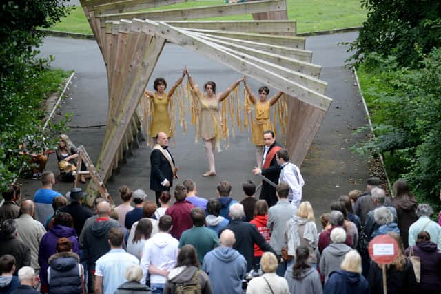 A previous production of The Tempest performed by Theatre Space North East in Barnes Park