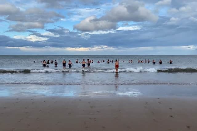 The Wild Sea Women group has grown each week as its members head into the sea off Seaburn, just in front of Little Italy.