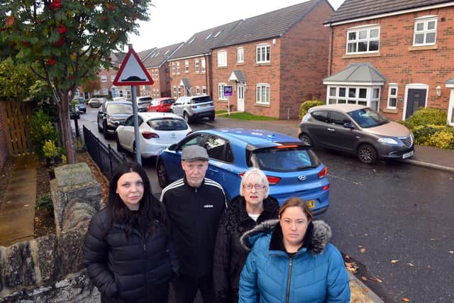 Houghton residents Jessica Dowell, Trevor Scarth, Julie Pomfret and Vicki Bray are angry over parking issues in their estate.