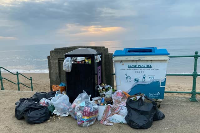 Rubbish collected by Sunderland's Wild Sea Women.