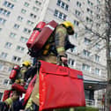 Tyne and Wear Fire and Rescue Service firefighters essential evacuation training exercise at a Gentoo residential tower block, Amble Tower. 

