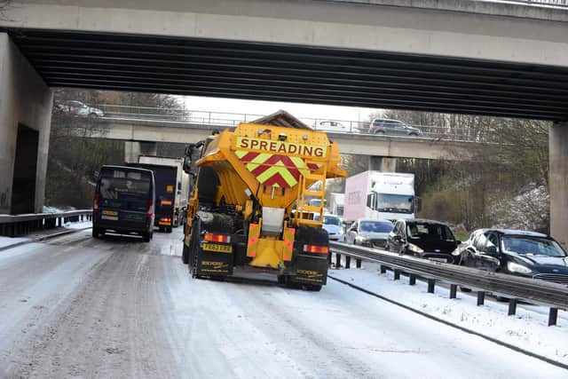 Winter traffic disruption on the A690 Houghton Cut in Sunderland in 2019.
