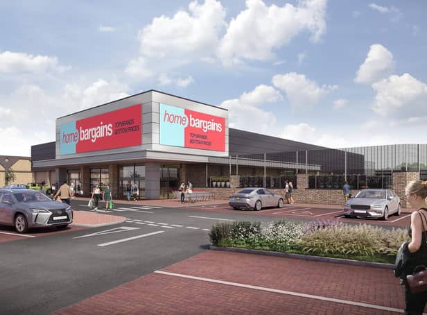 CGI pictures of how the Home Bargains development could look.