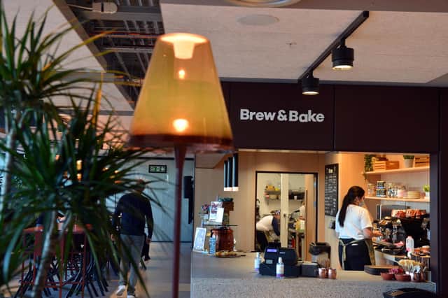 Inside the new City Hall cafe, Brew & Bake.