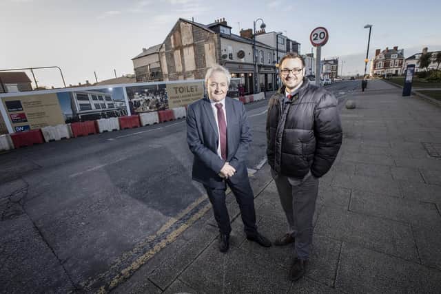 Councillor Kevin Shaw, left, and Councillor Carl Marshall at the development site in North Terrace, Seaham, pictured before the coronavirus outbreak.