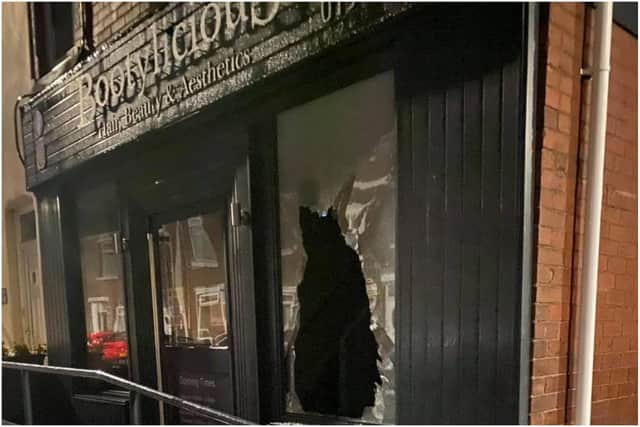 An offender broke the window of Bootylicious Hair and Beauty but made off empty-handed.