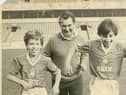 Craig Bromfield (left) is pictured his brother Aaron Bromfield and (right) and Brian Clough (centre), then manager of Nottingham Forest. Photo courtesy of Craig Bromfield.