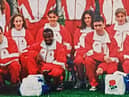 Mo Farah pictured alongside Lee Browell in the Schools' International Cross County team in April 1998.
