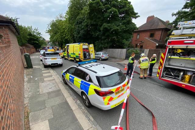 A cordon was thrown around the scene as the emergency services worked together on the incident.