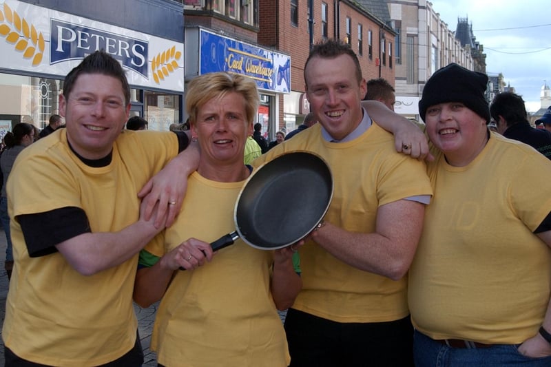 Were you pictured getting ready for the 2006 pancake race in South Shields?