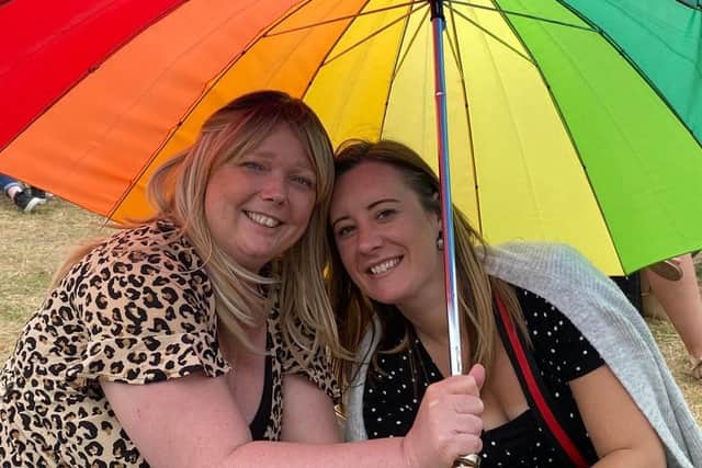 Heather Sutherland, left, with partner Emma Brown before Heather lost her life to cancer at just 43.