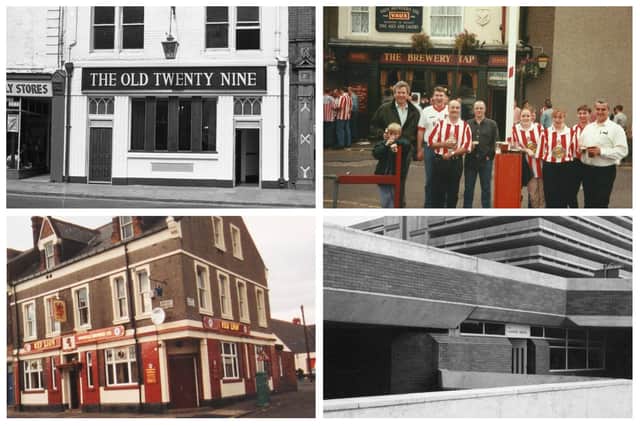Clockwise from top left: The Old Twenty Nine, Brewery Tap, Upper Deck and Red Lion.