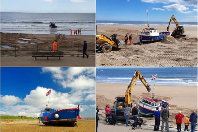 The operation to rescue the boat was launched after it became beached on Sunderland’s shoreline.