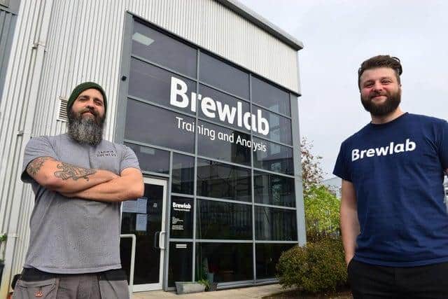 Darwin Brewery is part of the BrewLab training facility. Gav Sutherland with Richard Hunt from BrewLab.