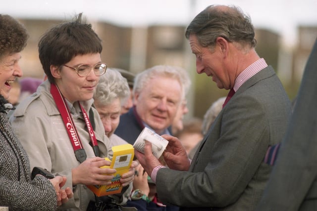 Prince Charles at Sunderland Glass Centre in 1998. Are you in the picture?