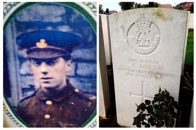 World War One soldier Lawrence Gillan was killed in Northern France aged 18.