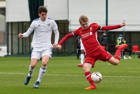 Joe Littlewood playing for Leeds United Under-18s.