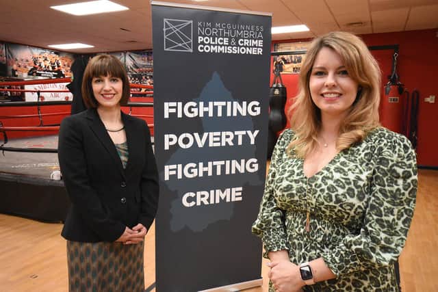 Bridget Philipson, MP for Houghton and Sunderland South and Shadow Education Secretary and Kim McGuinness , Northumbria PCC at the launch of the 'Fighting Poverty, Fighting Crime' plan held at the Lambton Street Youth and Commmuity Hub Sunderland.