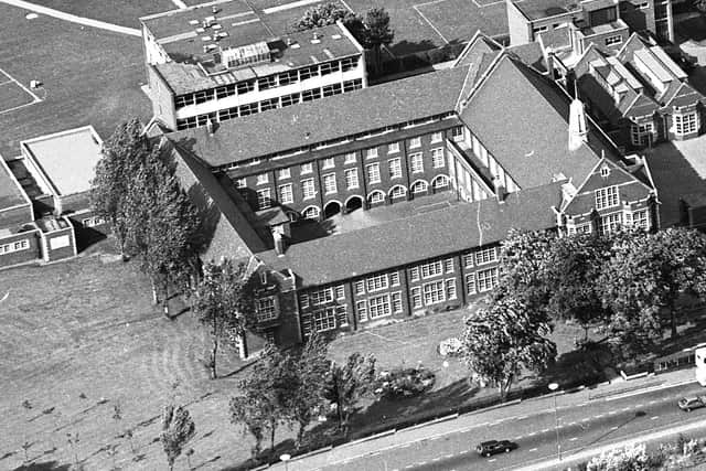 An aerial view of the school.