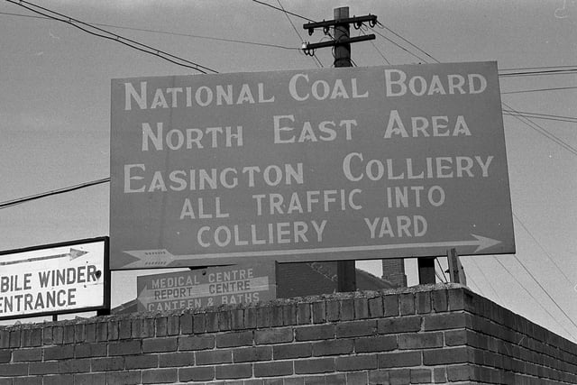 A pit head sign from 48 years ago.