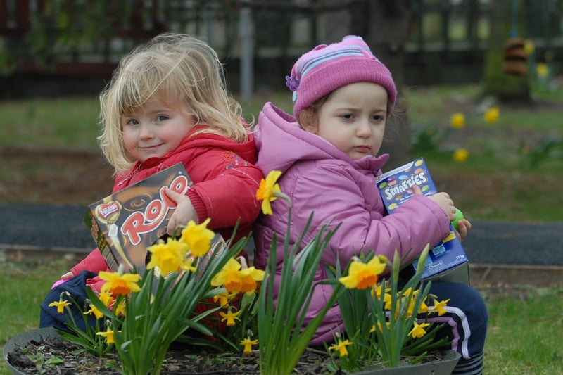 Jack Robertson and Ellie Smith were pictured at a 2008 Easter egg hunt at the All Saints CofE Primary School nursery and toddlers group.
