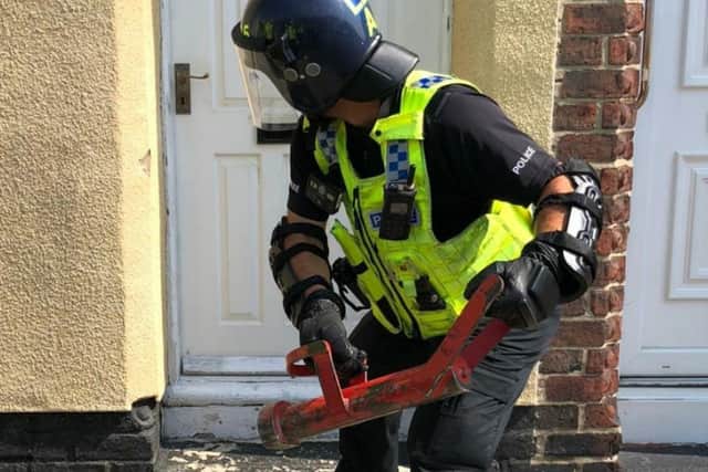 Police used force to enter one of the Sunderland properties targeted as part of a drugs raid.