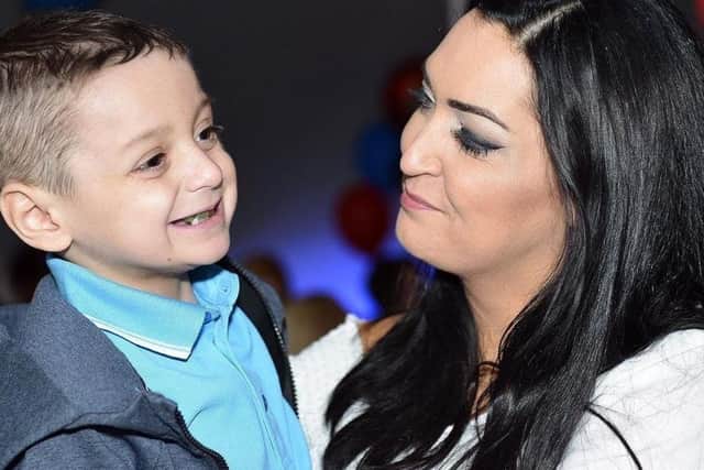 Bradley Lowery, pictured with mum Gemma, at his sixth birthday party.