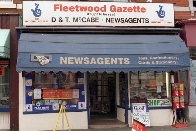 D and T McCabe Newsagents was on Poulton Rd in Fleetwood, 1997