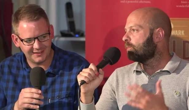Gareth Barker (left) and Stephen Goldsmith (right) of the Wise Men Say Podcast.