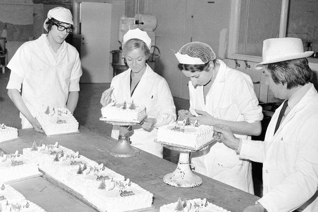 Christmas cakes being decorated at Milburns Bakers. Got to have cake for Christmas tea! Photo: Bill Hawkins.