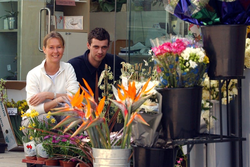 Florist manager Louise Wright and owner Daniel Hill at Flowers in the Window florist, Surrey Street who are to supply floral displays for the World snooker championships in 2003