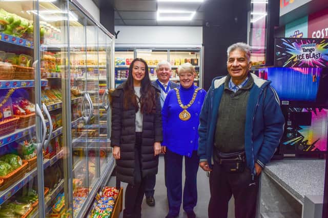 The Mayor of Sunderland, Councillor Alison Smith, alongside co owner Emma Frain (left), the Mayor's Consort David Smith, and co-owner Ray Ali (right).