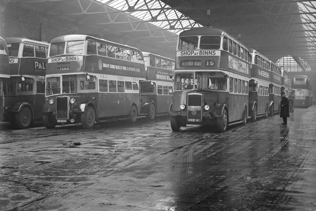 Hylton Road bus depot in December 1956. Does this bring back memories for you?