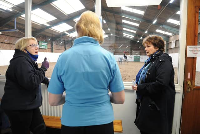 Brenda Blethyn took the time to speak with staff, volunteers and riders at the centre.