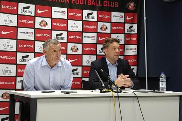 Sunderland boss Tony Mowbray and Sporting Director Kristjaan Speakman