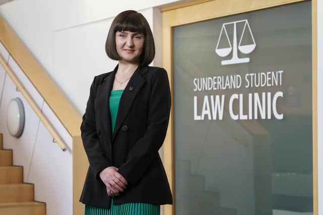 Vikki Ishcheriakova has now completed her LLM Master of Laws, graduating with a distinction from the University of Sunderland. Photo credit David James Wood.